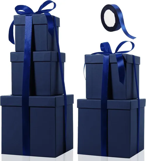Set of 5 Navy Gift Boxes