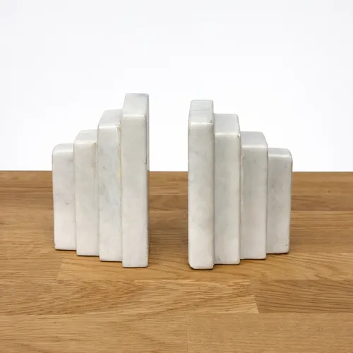 Stepped Marble Bookends