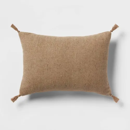 Oblong Linen Throw Pillow Cover