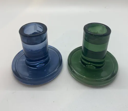 Blue & Green Taper Candle Holders