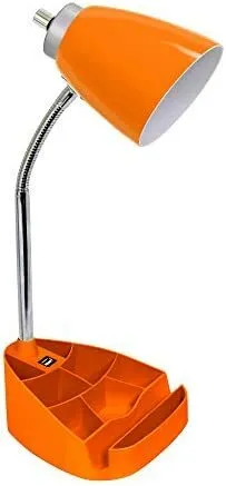  Orange Gooseneck Organizer Desk Lamp