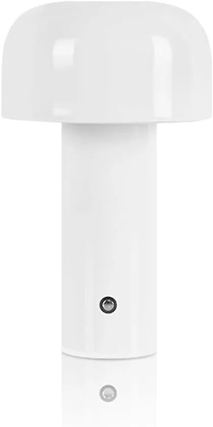 White Mushroom Cordless Metal Desk Lamp