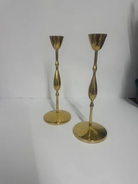 Brass Candleholders - Set of 2