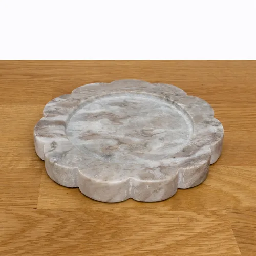 Marble Candle Tray Gray
