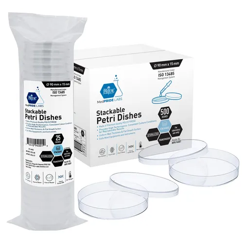 Stackable Petri Dishes with Lids - Set of 25