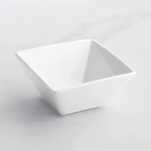 Square Bright White Porcelain Bowl