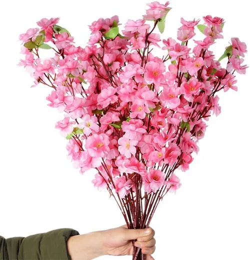 Artificial Flowers Peach Blossom Stems (Pink)