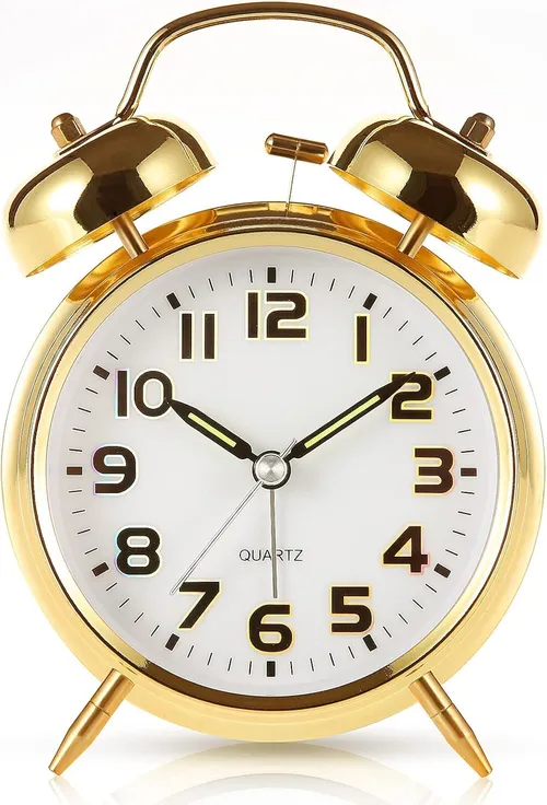 Twin Bell Alarm Clock Gold
