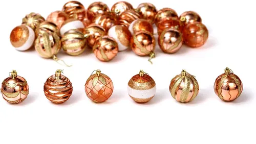 Copper Christmas Ball Ornaments