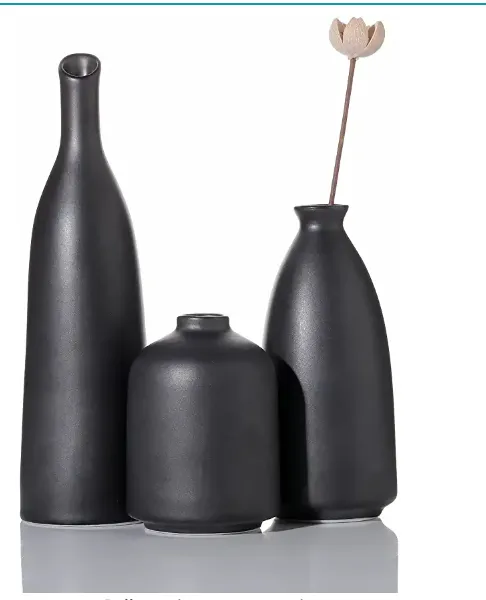 Metallic Black Vases