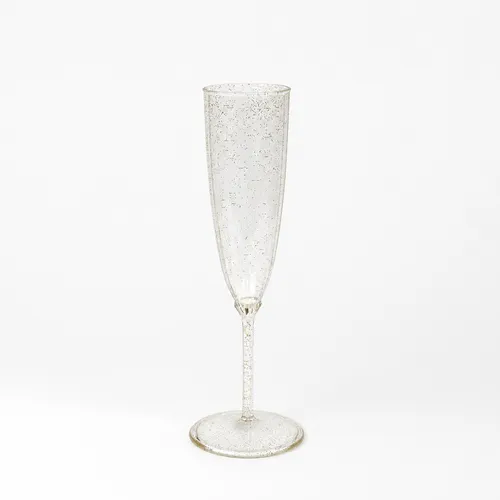 Plastic Glitter Champagne Flute - Set of 4