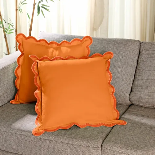 Wavy Orange Pillow Cover