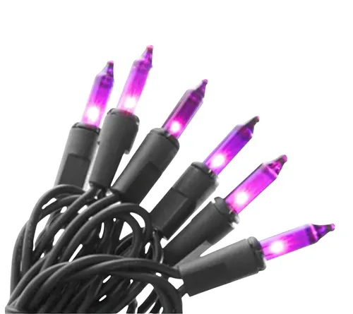 Purple Halloween Lights with Black Wire