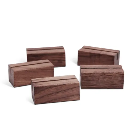 20 Pack Place Card Holders - Rustic Walnut Wood