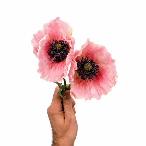 Artificial Pink Iceland Poppy - Set of 2