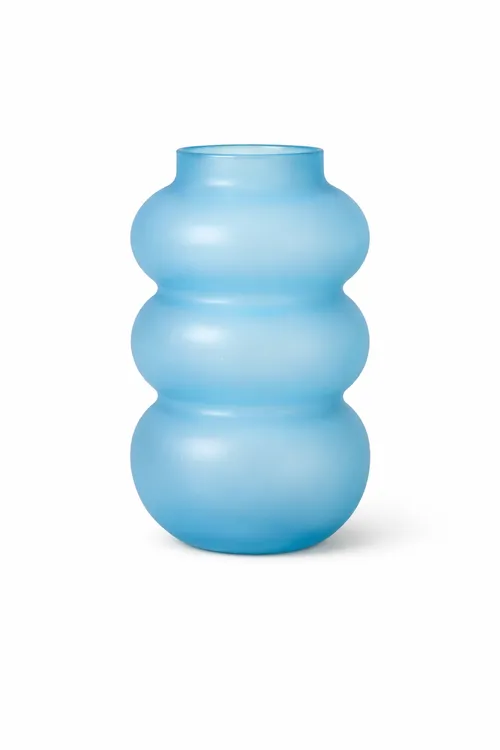 Frosted Blue Glass Vase