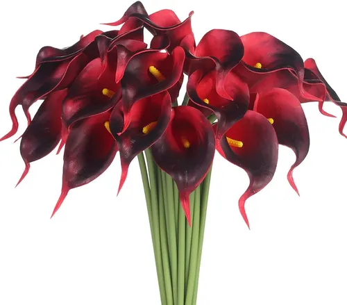Artificial Calla Lily Fake Flowers-Dark Red