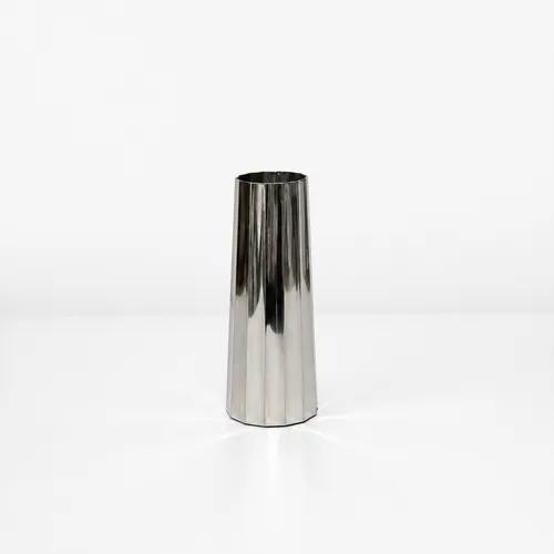 Silver Faceted Stainless Steel Vase 6