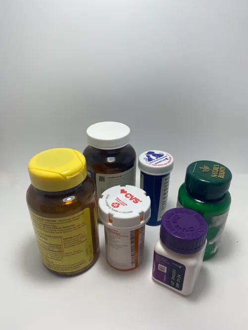 Assorted Plastic Medicine Bottles