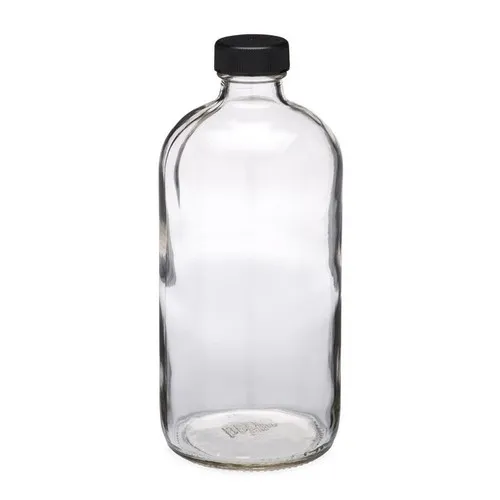 Clear Glass Boston Round Bottles 10 oz - Set of 3
