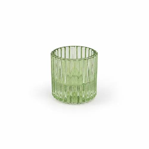Green Glass Votives - Set of 3