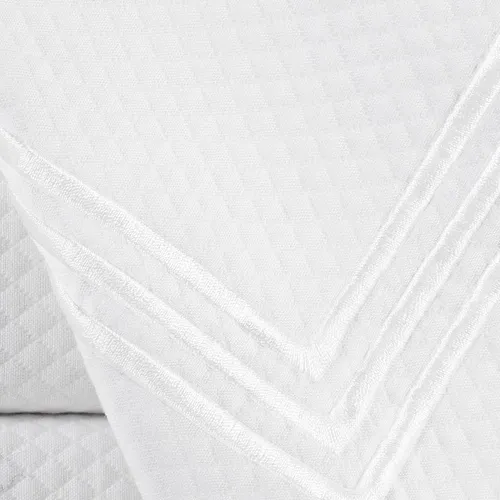 White Three Line Shower Curtain