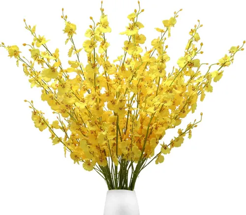 Silk Dancing Lady Orchid Long Stem Flowers- Yellow