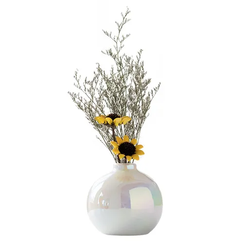 Small Pink Pearlescent Glass Vase