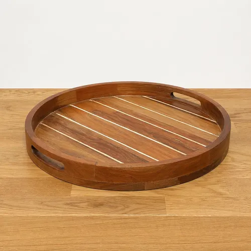 Circular Wooden Serving Tray