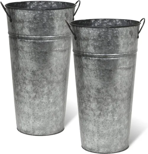Metal Galvanized Flower Vase