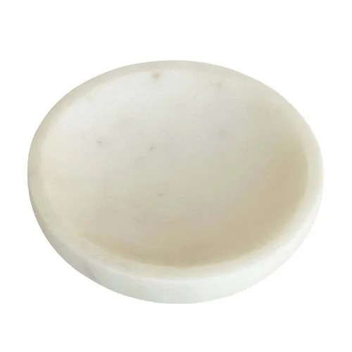 Round White Marble Dish