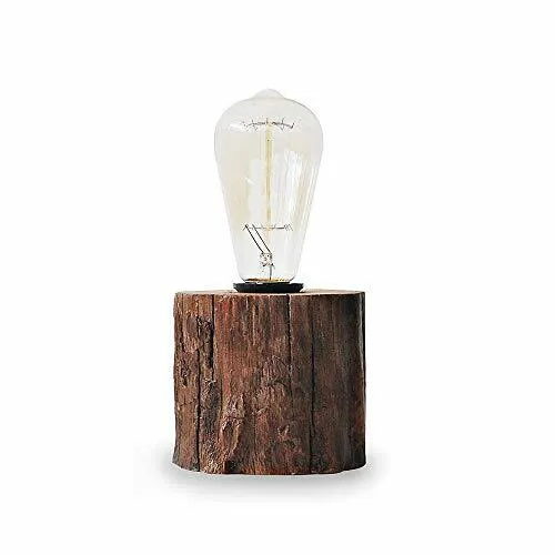Industrial Lamp With a Drift Wood Base