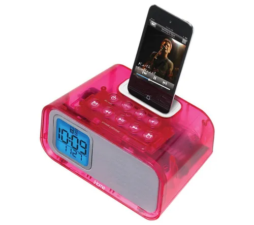 Pink Alarm Clock Speaker 