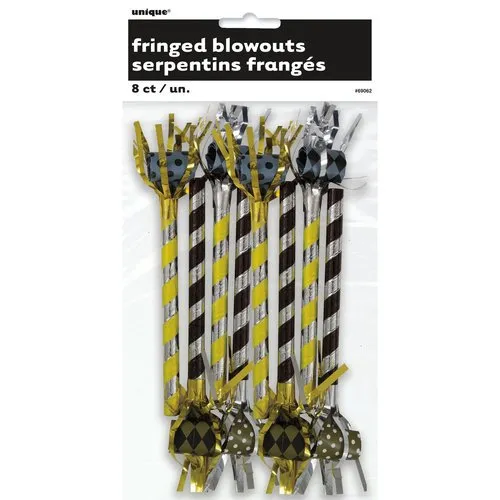 Fringed Silver and Gold Party Blowers
