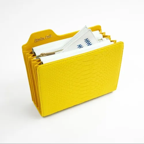 Yellow Crossbody Folder Icon Purse 