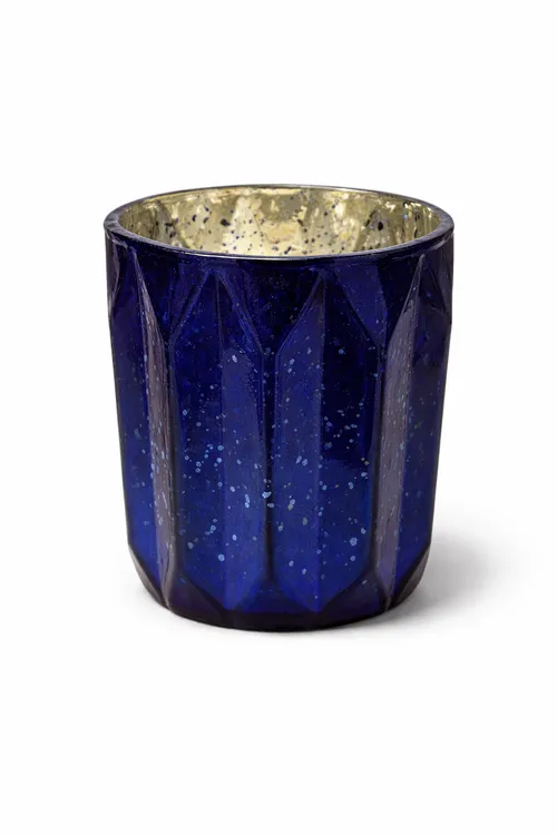 Modern Blue Speckled Candle Holder