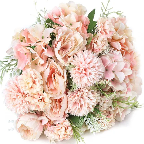 Silk Peonies & Hydrangea Camellia Bouquet