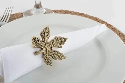 Set of 9 Leaf Napkin Rings
