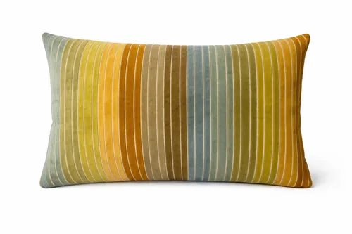 Multicolor Striped Velvet Pillow