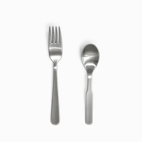 Small Stainless Steel Fork and Spoon