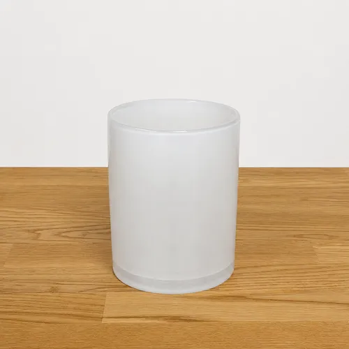 Large Frosted Glass Cylinder Vase
