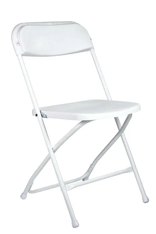 White Folding Chair (Steel-Poly Chair)