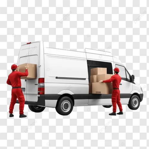 TWO MEN WITH THE VAN SERVICE