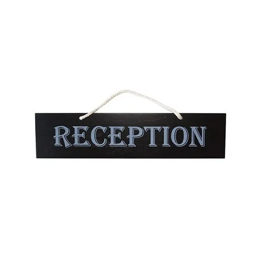Reception Sign Reversible Black White 120x500