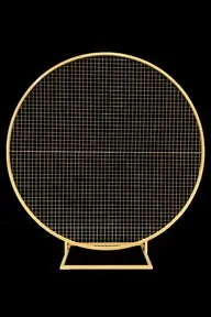 Backdrop Round Mesh Frame Gold 1900mm W x 1950mm H