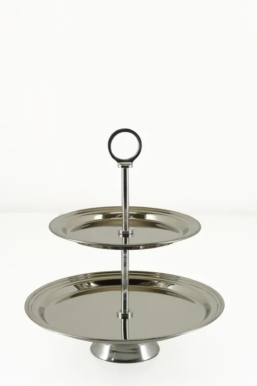 Cake Stand 2 Tier Silver 29x34cmH