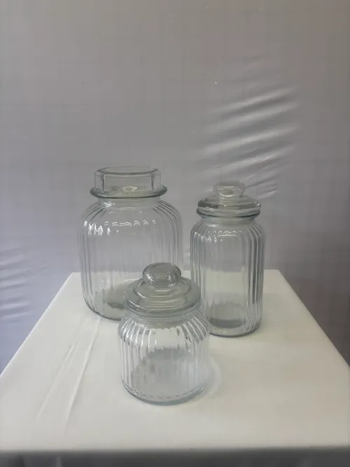 Candy Jar with Lid - Large Stripes