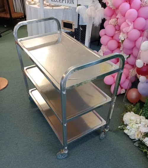 Metal Food Trolley ( 3 Shelves) - 950mm L x 500mm W x 940mm H
