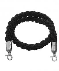 Black Velvet Rope with Silver Tip