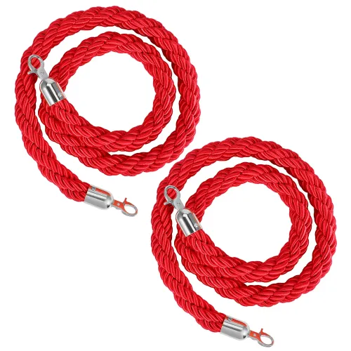 Red Velvet Rope with Silver Tip